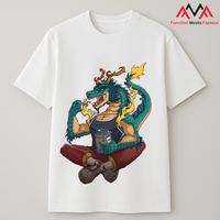 T-shirt unisexe en coton blanc imprimé animaux du zodiaque |   T-shirt graphique du zodiaque chinois 12 animaux |   Logo personnalisé OEM