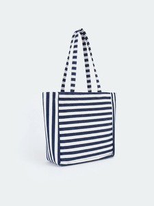 OEM ODM Private Label Custom Logo Women's Navy Striped <b>Canvas</b> Beach Tote <b>Bag</b> <b>Large</b> Capacity Shopping Shoulder <b>Bag</b> Manufacturer S - Product Image 2