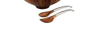 Bol de service en bois d'acacia naturel de forme ronde en bois couleur marron fini en bois poli bol de service et serveur décoratifs - Product Image 2