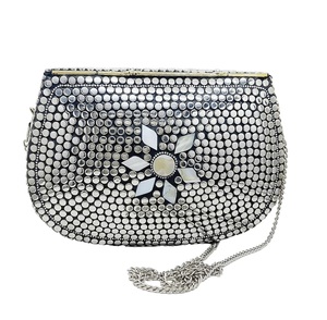 Sac à main en métal poli brillant, sac à bandoulière, 7 pouces, mode, fait à la main, design de fermeture éclair, haute qualité, écologique, meilleur choix - Product Image 1