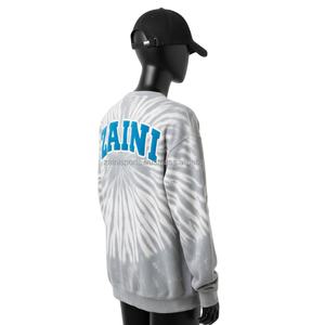 Sweat-shirt à capuche pour femme en molleton de coton 320GSM Tie Dye Gris Logo Chenille personnalisé Vêtements décontractés pour femme Sweat-shirts respirants - Product Image 5