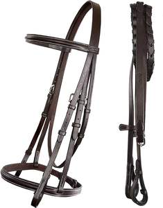 Bride élevée de façon traditionnelle abordable avec des rênes lacées Bride pour cheval - Product Image 1
