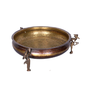 Design classique Forme ronde Urli Fleur de couleur or en laiton de la plus haute qualité Urli du meilleur exportateur en Inde - Product Image 4