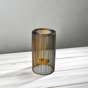 Modern Cylindrical Metal <b>Candle</b> <b>Holder</b> <b>Lantern</b> Cage Style Design for Home Decor Hotel Decoration Wedding Party and Gift - Product Image 4