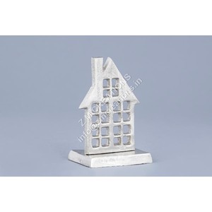 Sculpture de maison en aluminium moderne faite à la main, artisanat en métal, décoration de table, vase - Product Image 1