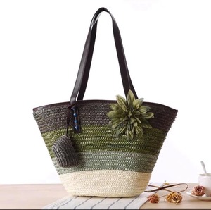 Handmade Woven <b>Straw</b> Tote <b>Bag</b> Palm Leaf Shoulder Handbag Beach Travel Casual Carryall for Women - Product Image 1