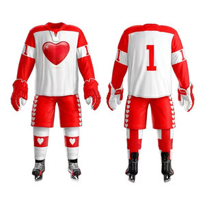 Nouvelle conception respirante, uniforme de hockey sur glace personnalisé avec logo et nom brodés, imprimé par sublimation sur tissu sergé. - Product Image 1