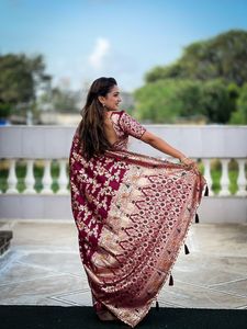 Latest Pure Viscose Silk <b>Saree</b> with Heavy Minakari Weaving Design <b>Saree</b> Collection - Product Image 3