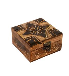 โบราณแฮนด์เมดไม้ Urn ต้นไม้แห่งชีวิตแกะสลักกล่องเครื่องประดับแกะสลักสําหรับผู้หญิง-ผู้ชายอัญมณี | สําเนียงตกแต่งบ้าน - Product Image 2