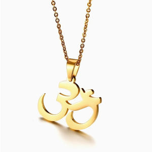 GIVELUCK Shiva símbolo collar Ohm símbolo colgante collar Yoga minimalista Trishakti OM Yoga ornamento collar cadena - Product Image 5