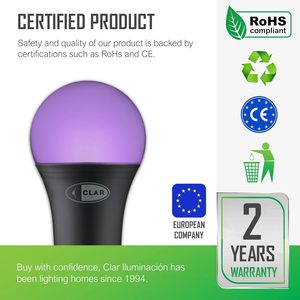 Clar-หลอดไฟ LED UV 10W ฐานสีขาวโคมไฟอัลตราไวโอเลตสีดำสำหรับงานปาร์ตี้ตกแต่งและเทคนิคพิเศษ - Product Image 2