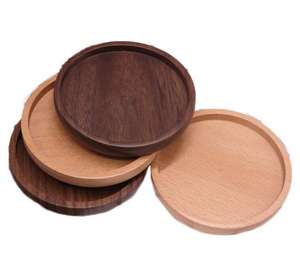 Recién llegado, juego de posavasos de té de madera, juego de posavasos de madera de mango de acacia de alta calidad, posavasos de diseño simple DE LA India - Product Image 1