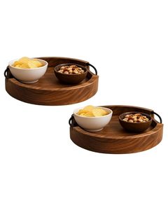 Bandeja Rústica de Madera con Asa de Metal para Desayuno en la Cama y Servicio en la Cocina, con Construcción Resistente y Apariencia Atractiva - Product Image 2