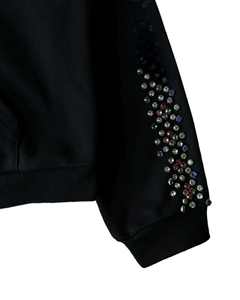 Sweat à capuche zippé en coton épais de haute qualité avec strass, logo personnalisé, streetwear pour hommes, sweat à capuche zippé surdimensionné et court - Product Image 6