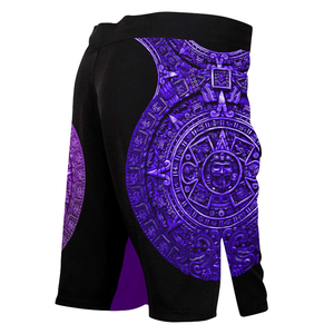 Pantalones cortos de MMA con estampado de sublimación personalizado de alta exigencia, pantalones cortos de MMA de corte largo con velcro estirables que absorben la humedad en venta - Product Image 5
