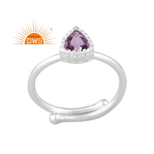 แหวนอัญมณีอเมทิสต์สีชมพูธรรมชาติ,แหวนอัญมณีแบบปรับได้สินค้าขายดี - Product Image 1