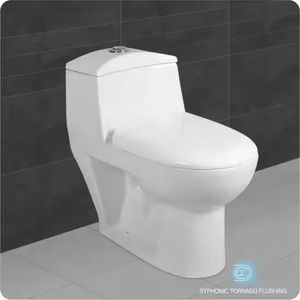 Venta caliente Cubierta de asiento de cierre suave Wc Inodoro Sanitario Hotel Inodoros de cerámica S-trap Porcelana Siphonic Inodoro de una pieza - Product Image 4