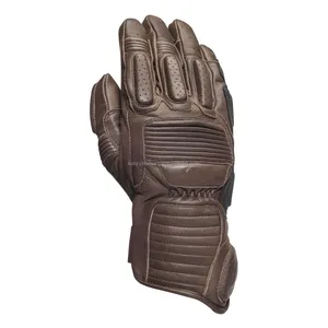 Meilleurs gants d'équitation Gants de course de moto en cuir Bonne qualité Protection en caoutchouc sur les articulations Gants de moto