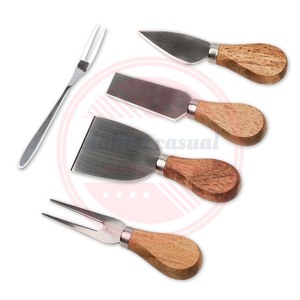 Juego de cuchillos de queso de acero inoxidable con mango de madera Premium para uso doméstico y restaurante Juego de cuchillos de queso de 5 piezas - Product Image 3