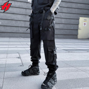 Cyberpunk Multi-Pocket Cargo Pantalon Hommes Harajuku Hip Hop Streetwear Joggers B.L.P-04.V2/ROUGE Ninja Tech Wear Design pour les États-Unis - Product Image 3