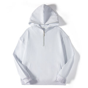 เสื้อฮู้ดดี้แบบ unisex คุณภาพสูง ผ้าฝ้าย 100% แบบซิปครึ่งตัวสำหรับผู้ชาย ประดับด้วยคริสตัลเต็มตัว พิมพ์ลายนูน 3 มิติ หนานุ่ม เหมาะสำหรับฤดูหนาว - Product Image 5