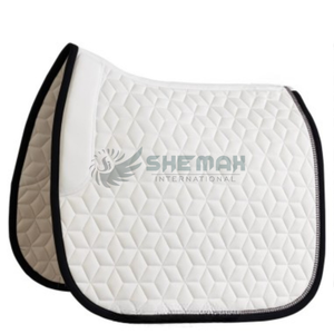 Comfortable Quilted Cotton English Saddle <b>Pad</b> Breathable Tough Quality for Daily Riding Horse Saddle <b>Pad</b> - Product Image 1