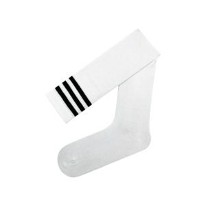 3-Pack <b>Knee</b>-<b>High</b> <b>Socks</b> Black and White Striped Jacquard Print Breathable Knitted Hosiery for Spring Daily Use - Product Image 2