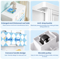 Armoire de rangement pour enfants de 75 cm de large, en plastique, avec tiroirs, motif dessin animé, organisateur de vêtements et de jouets, armoire de rangement multi-niveaux, unité de rangement en plastique PP