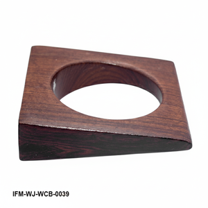 Brazalete Cuadrado de Madera de Palisandro Natural, Minimalista, Moderno, Geométrico, Joyería Arquitectónica - Product Image 4