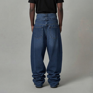 Nuevos Jeans Rectos Personalizados de Estilo Hip Hop Vintage para Hombre, Corte Holgado con Rasgaduras, Pantalones de Hombre de Alta Calidad con Estiramiento - Product Image 5