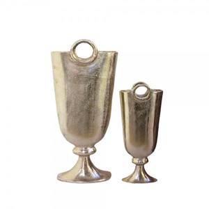 Florero de plata de aluminio en el precio más bajo Diseño elegante Venta caliente Flor Centro de mesa decorativo Florero de metal - Product Image 6