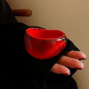 กำไลอะคริลิคหนาและหนาทำจากเรซินสีสันสดใสแบบชิ้นใหญ่ไม่เรียบ - Product Image 5