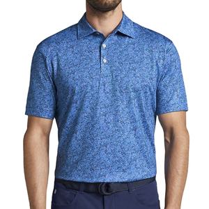 Polo de sport de golf à manches courtes avec impression de motifs de haute qualité et logo personnalisé pour hommes de grande taille - Product Image 1