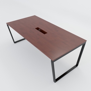 Contemporary 6-person Solid Wood Meeting <b>Table</b> with Trapeze Concept & Adjustable Design HBTC011 - Product Image 3