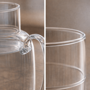 Ensemble de carafe en verre borosilicate avec tasse 1,5 L, résistant à la chaleur, design moderne avec poignée - Product Image 4