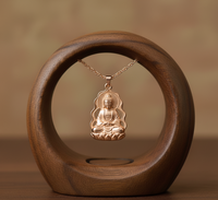 Pendentif Bouddha en argent sterling 925 avec labradorite, plaqué or rhodié, chaîne minimaliste tendance, idéal pour le quotidien, cadeau