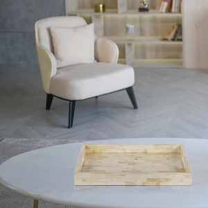 Hueso de forma rectangular hecho con diseño elegante, bandeja de servicio clásica, decoración de mesa, artículos de servicio sostenibles - Product Image 3