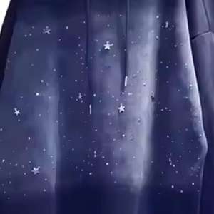 เสื้อสเวตเตอร์ประดับพลอยเทียมสำหรับทุกเพศทรงหลวมมีฮู้ดและกางเกงพื้นบานสำหรับผู้ชายชุดวอร์มผ้าฝ้าย100% อัญมณีแบบหนา OEM - Product Image 5