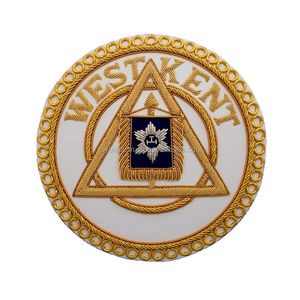 Masonic Regalia Blazer <b>Badge</b> Embroidery Masonic Emblem Hand Made <b>Gold</b> Wire Crest Custom <b>Badges</b> Club <b>Badges</b> - Product Image 1