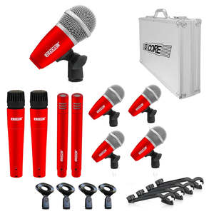 5Core Drum Mic Kit 9 Pcs Kick Bass Tom Snare Dynamic <b>Microphone</b> Instrument Mics Set - Product Image 1
