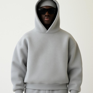 ชุดวอร์มกางเกงกีฬาและฮู้ดเข้ารูปสำหรับผู้ชายชุดวอร์มผ้าคอตตอนสีเรียบ100% เนื้อนุ่มเป็นพิเศษ - Product Image 4