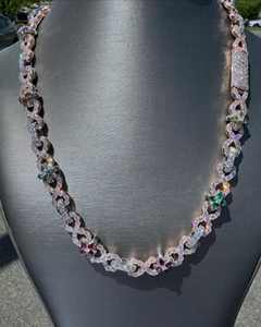 Testeur de diamants Hip Hop Argent S925 Glacé Bling 3 rangées 14mm-20mm VVS Moissanite Chaîne cubaine pour hommes 16/18mm - Product Image 3