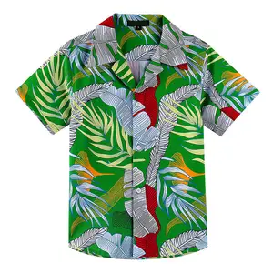 Roupas casuais masculinas de verão Tropical com botões para praia do Havaí, roupas de verão para férias e cruzeiros no Havaí