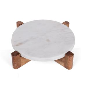 Support à gâteau en marbre haut de gamme avec base en métal durable pour la présentation, l'affichage dans le salon, décoration de service à domicile de qualité supérieure - Product Image 6