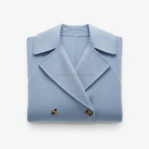 Manteau en laine demi-bleu croisé pour femme sur mesure – Fabricant OEM et marque privée - Product Image 5