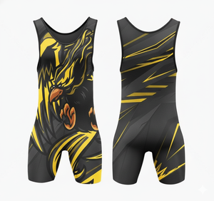 Meilleures ventes 2025 : Singlet de lutte extensible personnalisé avec logo frontal motif 'Beast' pour compression unisexe, MMA et uniforme - Product Image 1