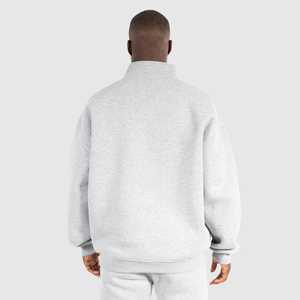 Sudadera de punto térmica con media cremallera para hombre, logotipo personalizado al por mayor, estilo oversize, para otoño e invierno, con hombros caídos - Product Image 2