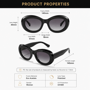 Nouvelle Collection 2026 – Lunettes de Soleil Oversize de Luxe Tendance pour Femme, Protection UV400, Écologiques, Faites à la Main en Bio-Acétate, Style Œil de Chat - Product Image 5
