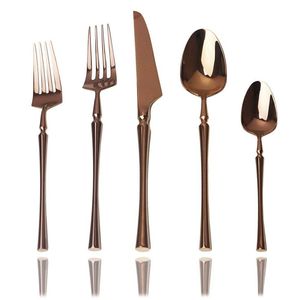 High Quality Wedding Cutlery Set 304 Stainless Steel <b>Gold</b> <b>Serving</b> <b>Spoon</b> Restaurant Golden Flatware Set - Product Image 1