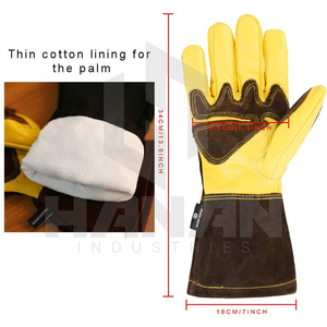 Guantes de soldadura de cuero hechos a medida Guantes de soldadura de mejor material Precio barato Guantes de seguridad industrial - Product Image 4